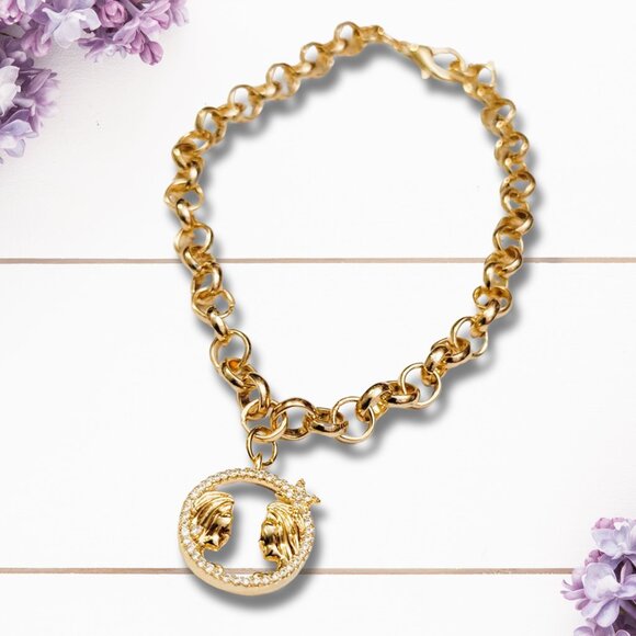 Gemini Zodiac Sign Charm Bracelet - Picture 2 of 6